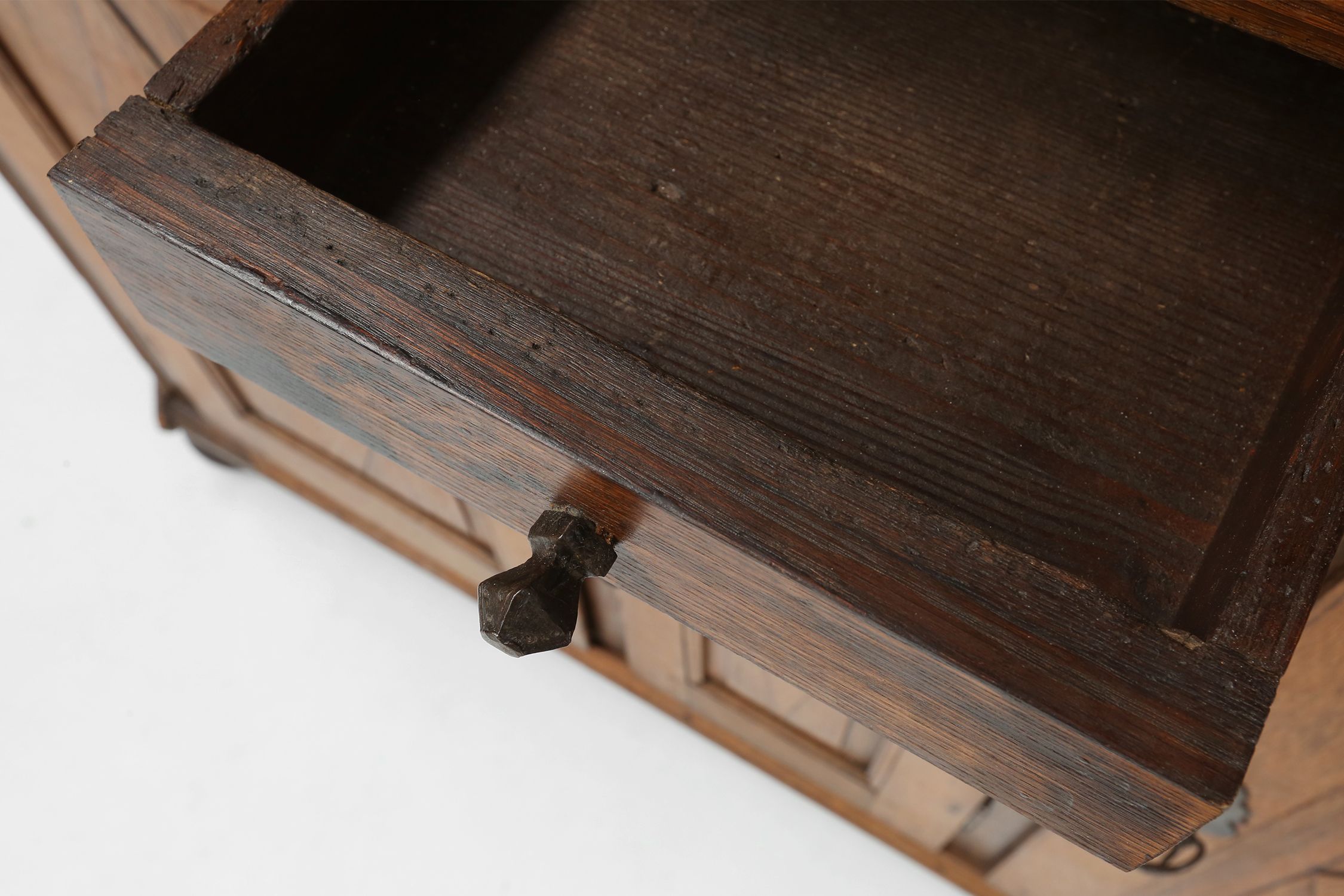 Early 18th Century Vitrine Cabinet in oak with original glass windows, Germanythumbnail
